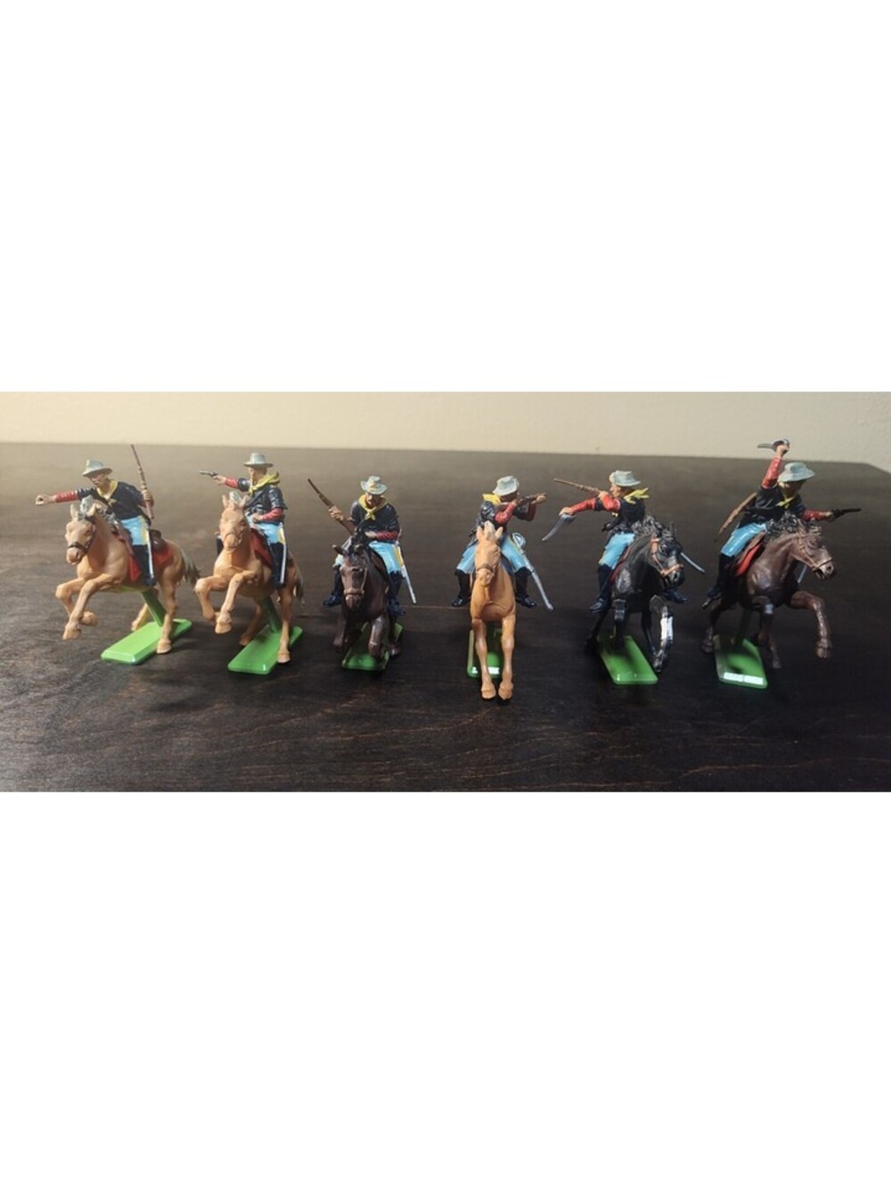 Britains Deetail #7489 Mounted 7th Cavalry Complete 6 Pose Set 54mm England